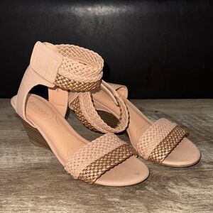Francesca’s Braided Sandals in Salmon and Tan